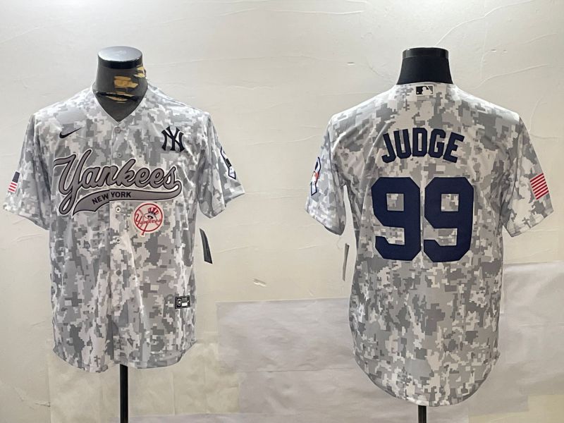 Men New York Yankees #99 Judge Camo Joint Name 2024 Nike MLB Jersey style 3